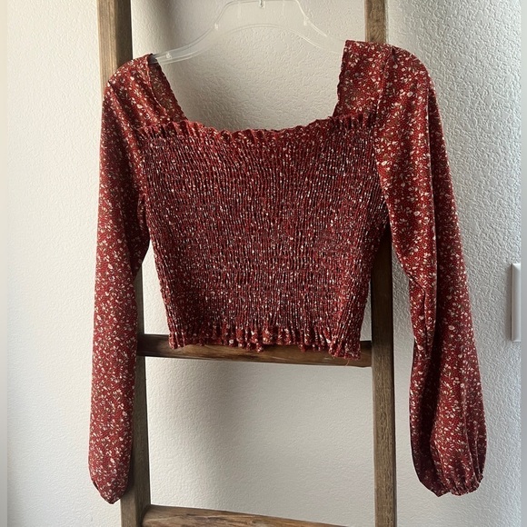 Tops - Red/Maroon blouse - long sleeve size M